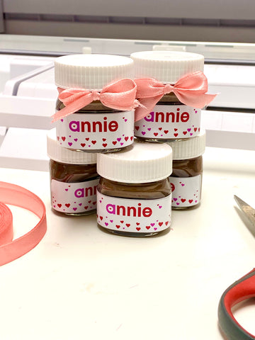 Mini Nutella Treats - Personalized with [Child's Name] Valentine's Set - Sets of 15 or 30